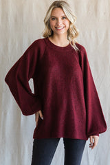 Burgundy Soft Brushed Maternity Sweater