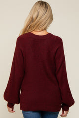 Burgundy Soft Brushed Maternity Sweater