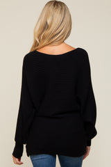 Black Knit Dolman Sleeve Maternity Sweater