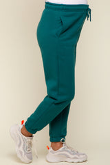 Teal Basic Fleece Maternity Sweatpants