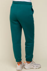 Teal Basic Fleece Maternity Sweatpants