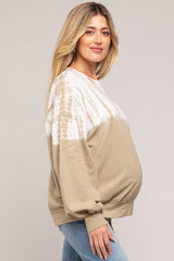 Light Olive Tie Dye Long Sleeve Maternity Top