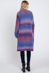 Purple Ombre Long Cardigan