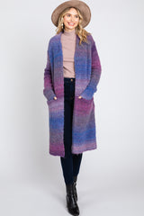 Purple Ombre Long Cardigan