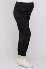 Black Cargo Maternity Joggers