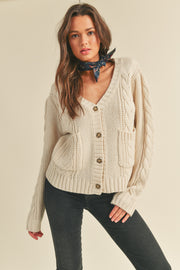 Ivory Button Knit Cardigan