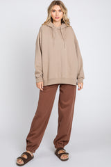 Taupe Drawstring Hoodie