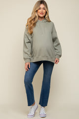 Sage Drawstring Maternity Hoodie