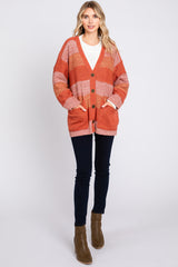 Rust Combo Striped Cardigan