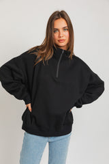 Black Half Zip Sweatshirt