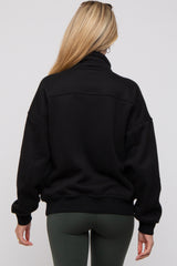 Black Half Zip Maternity Sweatshirt