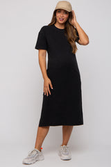 Charcoal T-Shirt Maternity Midi Dress