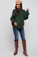 Green Ribbed Maternity Sweater