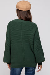 Green Ribbed Maternity Sweater