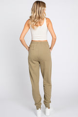 Light Olive Basic Drawstring Sweatpants