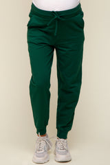 Forest Green Basic Drawstring Maternity Sweatpants