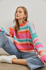 Multi-Color Striped Maternity Sweater