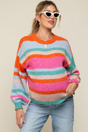 Multi-Color Striped Maternity Sweater