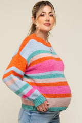 Multi-Color Striped Maternity Sweater