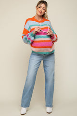 Multi-Color Striped Maternity Sweater