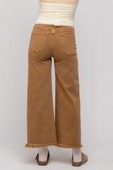 Mocha Cropped Wide Leg Maternity Pants