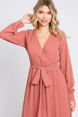 Mauve Chiffon Wrap Gown