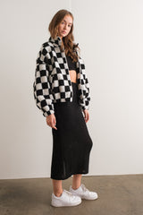 Black And White Check Jacket