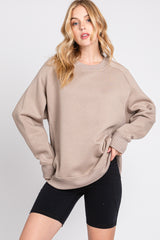 Taupe Pullover Terry Crewneck