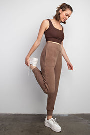 Brown Soft Knit Joggers