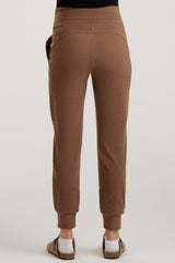 Brown Soft Knit Maternity Joggers