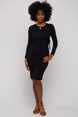 Black Long Sleeve Nursing Dress