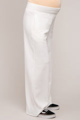 Ivory Soft Fleece Wide Leg Maternity Lounge Pants