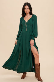 Evergreen Flared Maxi Dress