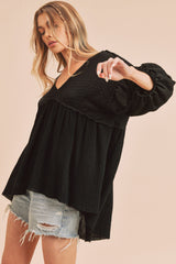 Black Flowy Top