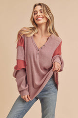 Mauve Colorblock Top