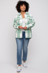 Sage Plaid Brushed Long Shacket