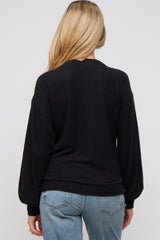 Black Soft Knit Maternity Pullover Top