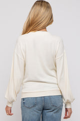 Cream Soft Knit Maternity Pullover Top