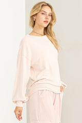 Light Pink Soft Knit Pullover Top