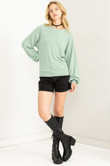 Mint Green Soft Knit Maternity Pullover Top