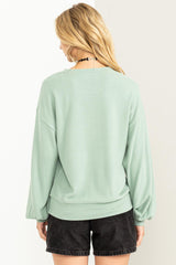 Mint Green Soft Knit Pullover Top