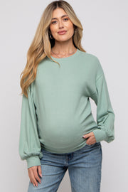 Mint Green Soft Knit Maternity Pullover Top