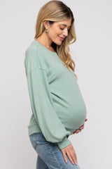 Mint Green Soft Knit Maternity Pullover Top