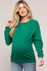 Green Pullover Maternity Sweatshirt