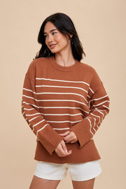 Camel Striped Sweater