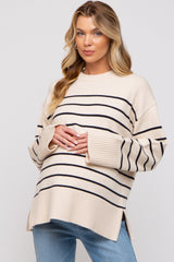 Black Striped Maternity Sweater