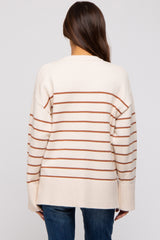 Ivory Striped Maternity Sweater