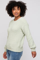 Mint Green Fuzzy Soft Knit Sweater