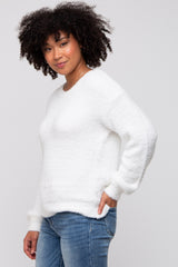 White Fuzzy Soft Knit Sweater