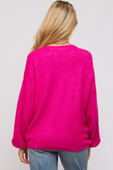 Fuchsia Basic Drop Shoulder Maternity Sweater